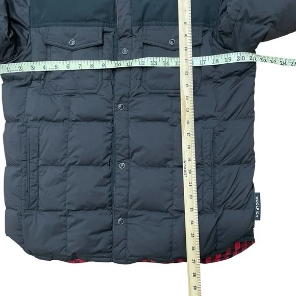 WOOLRICH Reversible Puffer Jacket Men S Buffalo Checked Goose Down Feathers Snap - Picture 14 of 16
